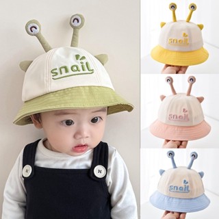 หมวกกันแดดสำหรับเด็กลายการ์ตูน ปักตัวอักษรน่ารัก แบบหมวกชาวป…