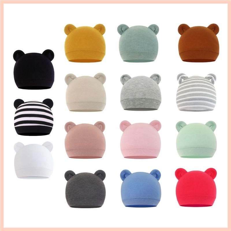 CC หมวกเด็ก หมวกผ้าฝ้าย Unisex หมวกอุ่นน่ารักสําหรับทารกแรกเกิด
