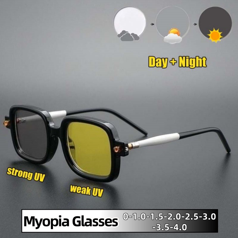 แฟชั่นคลาสสิก Photochromic Night Vision แว่นตาสายตาสั้นทั้งทุกวันและกลางคืนใช้ Eye Protection Uv Protection แว่นตาขับรถ