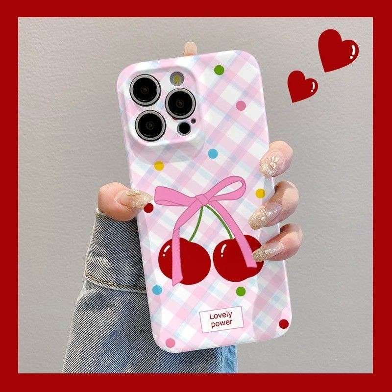 โบว์เชอร์รี่สไตล์เกาหลีเหมาะสำหรับ Samsung A23 4G/5G S24 ultra S22 PLUS S23 PLUS เคสป้องกันโทรศัพท์มือถือ A11 A24 A54 5G เคสแข็งหุ้มทั้งเครื่อง A53 4G/5g ป้องกันการเคาะเบาและให้ความรู้สึกดี