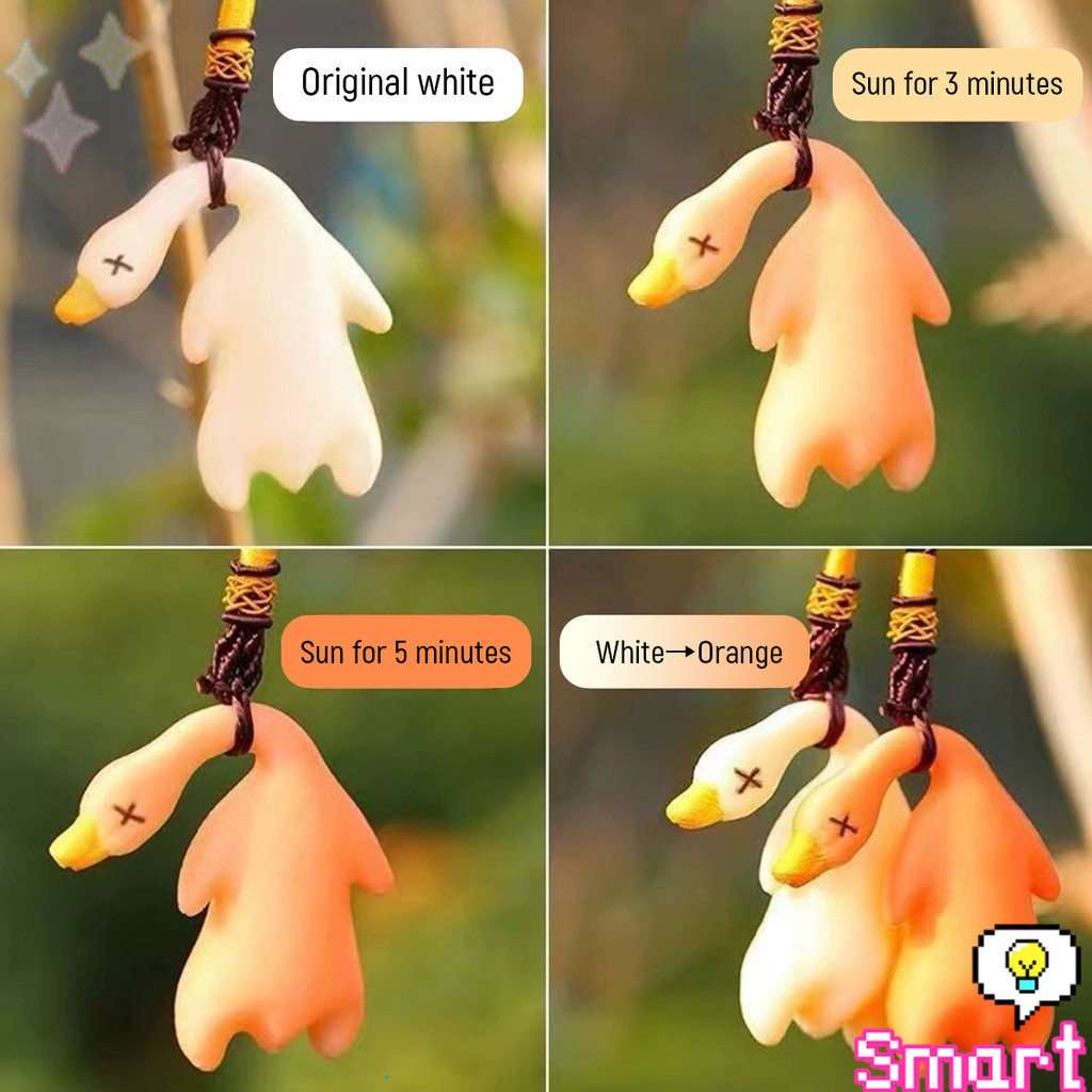 เป็ดเปลี่ยนสีเมื่อโดนแสงพระอาทิตย์ พวงกุญแจห้อยกระเป๋า 1 ชิ้น   แขวนเป๋านักเรียน เครื่องประดับรถ Duck keychain - รูปที่ 2