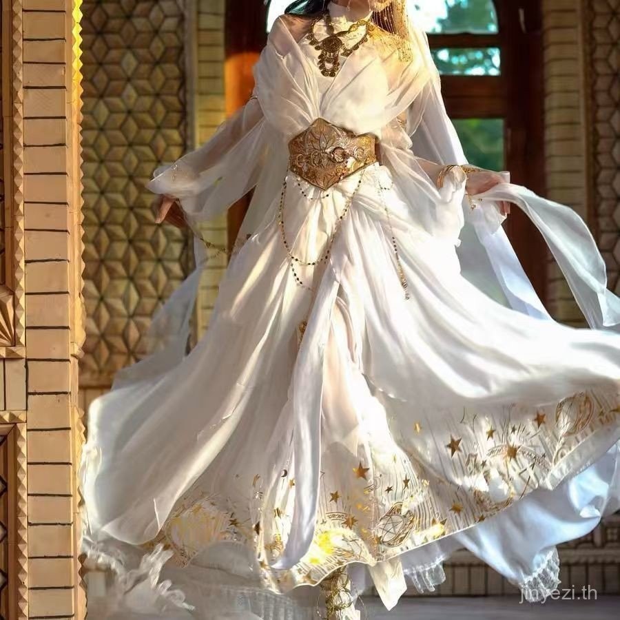 [3748 คนที่รวบรวม] เดรสเจ้าสาวเจ้าแม่แบบคล้องคอ JSK สไตล์กรีก ฟอยล์ทอง โลลิต้า ฝัน