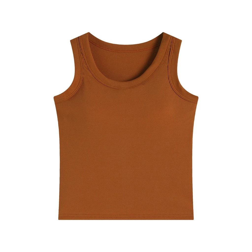 เสื้อกล้ามมีบราในตัว เสื้อกล้ามลำลอง เบสิก สีพื้นเปิดไหล่ สำหรับสตรี นุ่มและใส่สบาย thumbnail 8