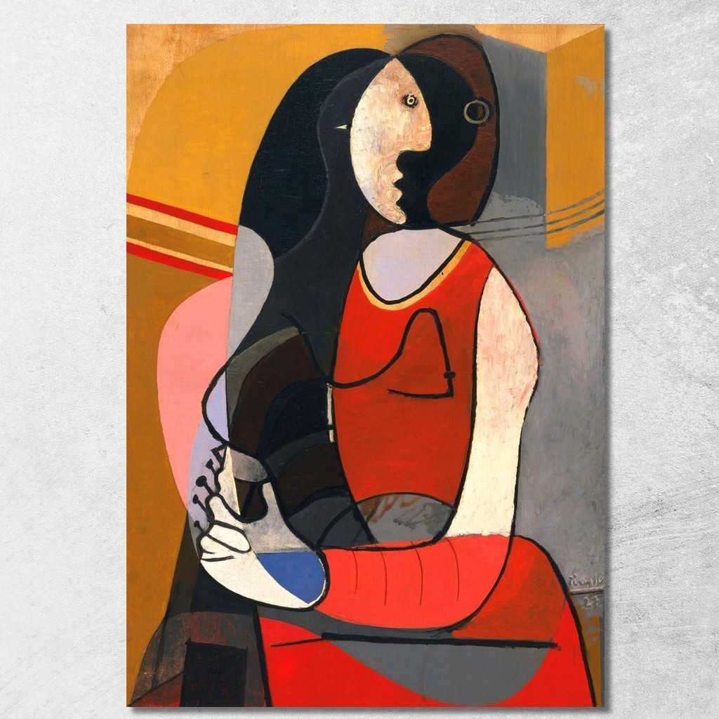 Seated Woman Pablo Picasso, ppc23 ภาพพิมพ์บนผ้าใบแคนวาส
