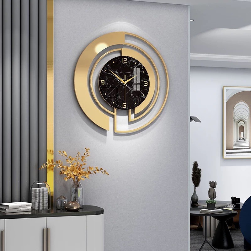 Nordic Luxury Wall Clock Modern Slient Quartz Wall Clock Living Room Decoration Clock Creative Art C