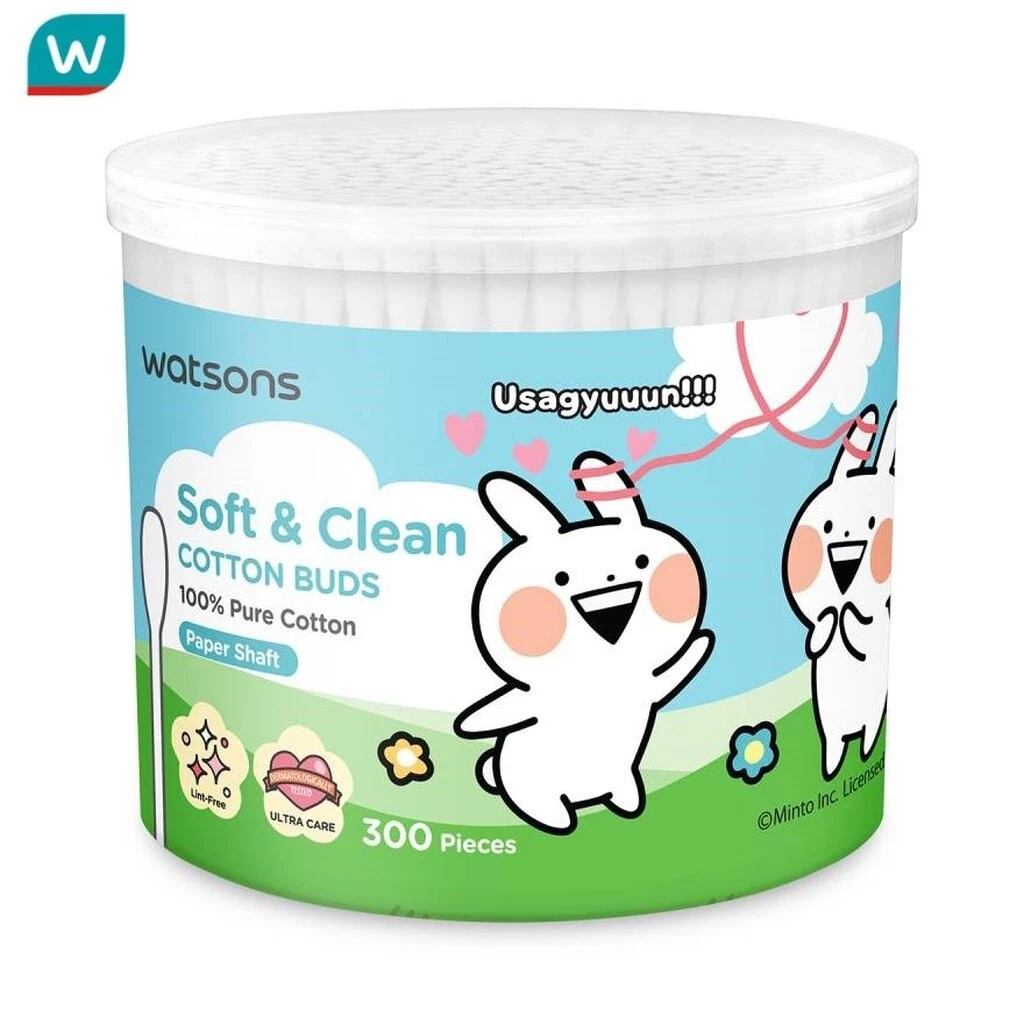 Watsons วัตสัน สำลีก้านกระดาษ 300 ก้าน (Usagyuun).