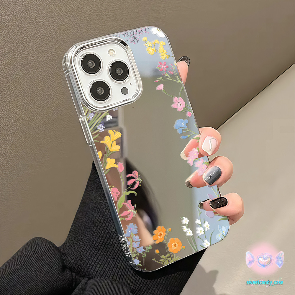 👑จัดส่งในพื้นที่👑 เคสแบบกระจกมิเรอร์ ดอกไม้ชนิดต่าง ๆ ที่มีสีสัน สวย สําหรับ IPhone16 15 14 13 7 8plus Pro Promax XR XS - รูปที่ 3