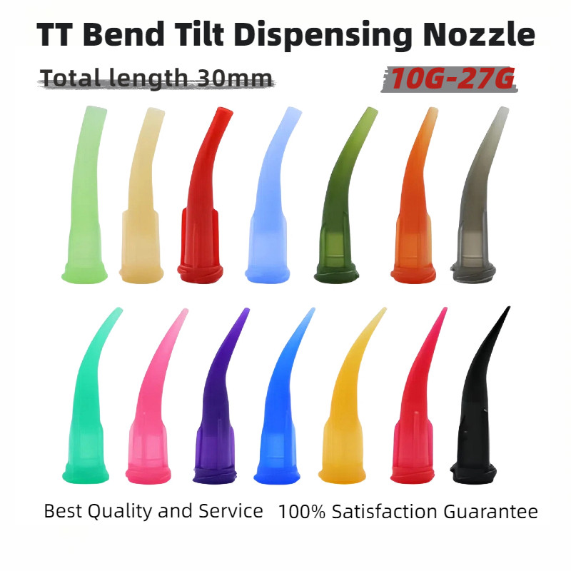 10pcs ความยาวโดยรวม 30mm 10G-27G การดัด 30 ° เรียวเข็มพลาสติก TT เข็มหยอดกาว หยอดของเหลว แบบพลาสติก TT เข็มขนาดใหญ่เส้นผ่านศูนย์กลาง TT Dispensing เข็ม 10G 11G 12G 13G 14G 15G 16G 18G 20G 21G 22G 23G 25G 27G