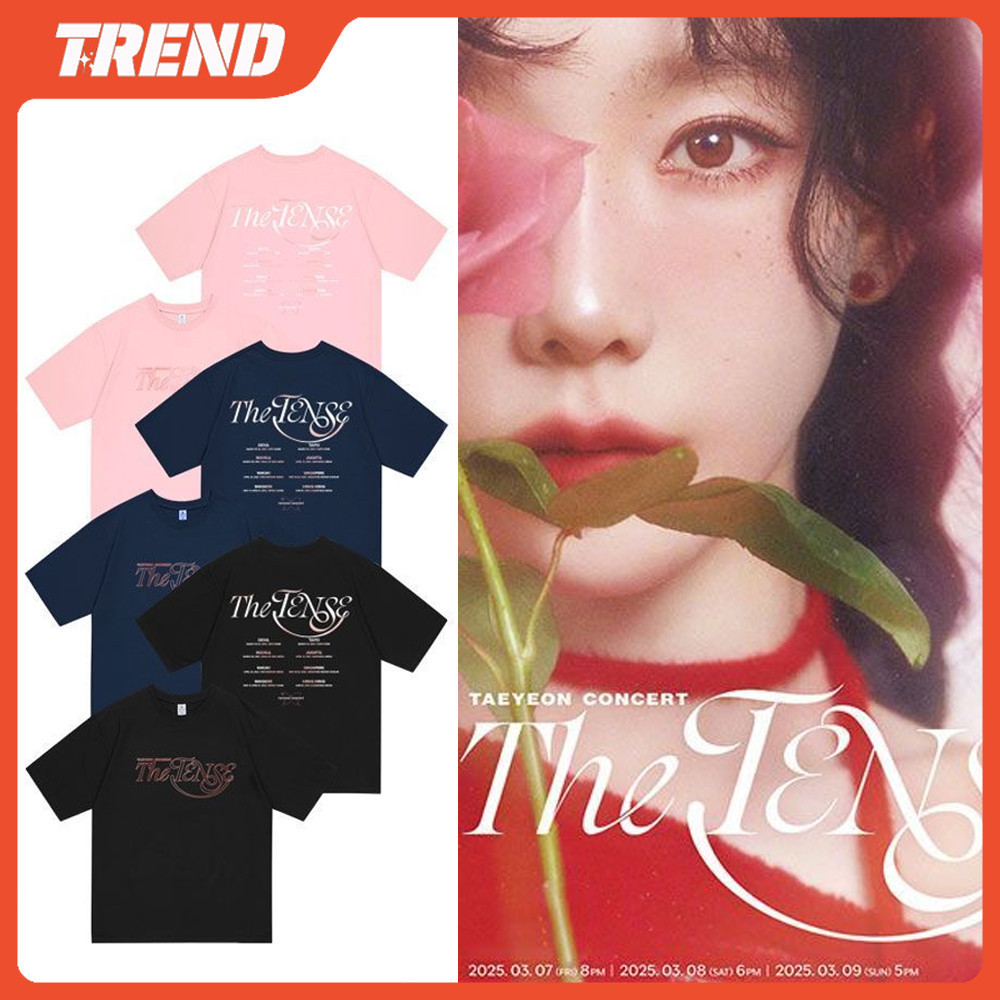 [Csndice] 2025 TAEYEON CONCERT "The TENSE" ผ้าฝ้ายเสื้อยืด ขนาดเกาหลีผู้ชายและผู้หญิงแฟชั่นหลวมพิมพ์