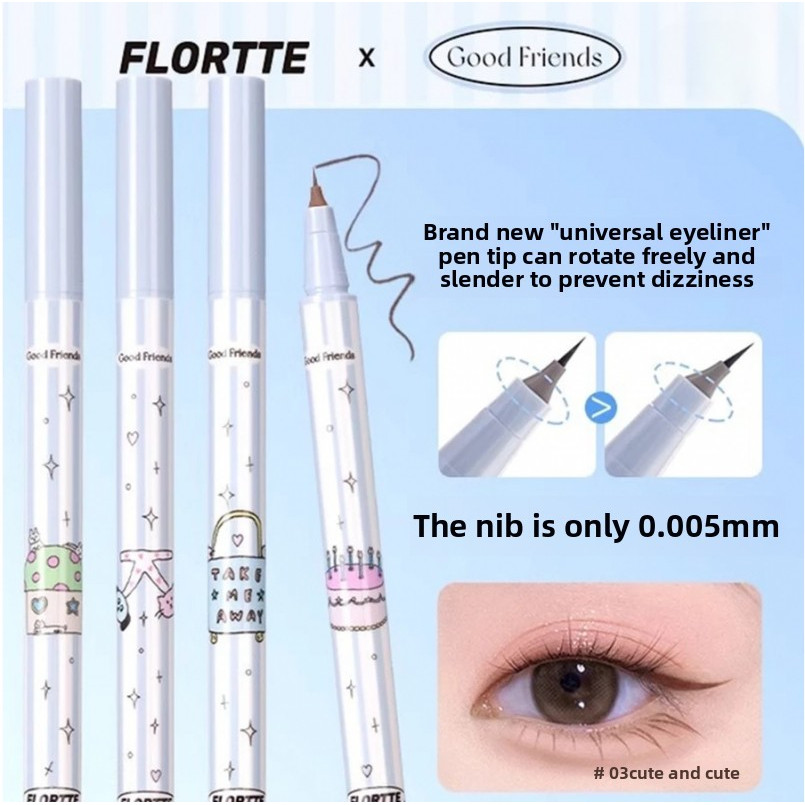 FLORTTE. # Fat Friends Club Series Universal Liquid Eyeliner Good Fine Multi-Purpose หมุนหัวปากกา