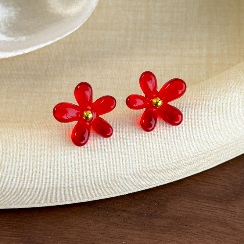 ต่างหูดอกไม้สีสันสดใสออกแบบต่างหูอีพ็อกซี่แฟชั่น - รูปที่ 3