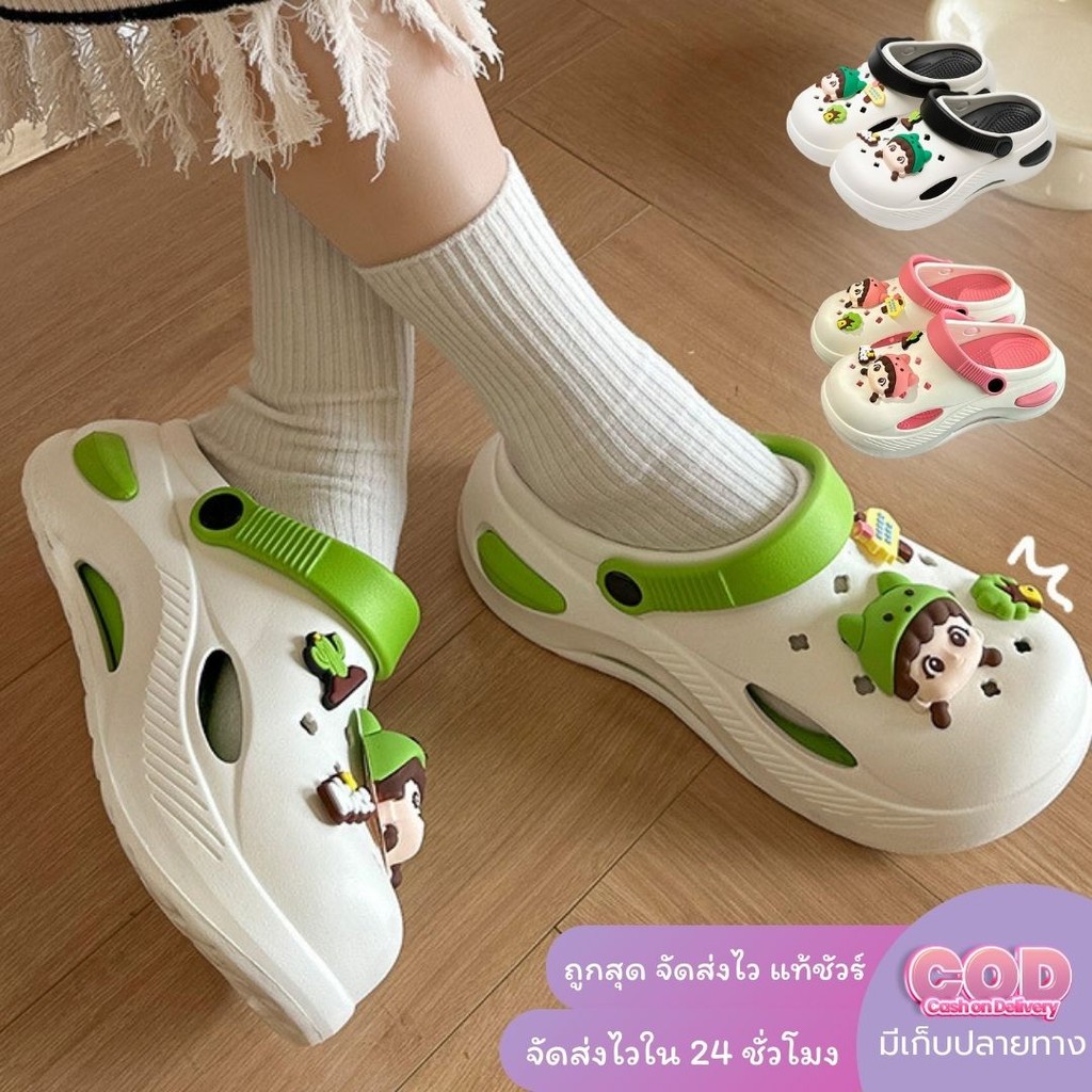 🌈KAIDEE🌈รองเท้าแตะ หัวโต ยางนิ่มไม่แข็ง ใส่สบาย รองเท้า แบบสวมรัดส้น พื้นนุ่ม สุดคาวาอี้ น่ารักมากก🌈