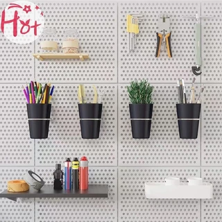 GE 1 ชุด Pegboard ถ้วยอุปกรณ์เสริมสําหรับ Craft Room Hook ตะกร้าริบบิ้นสกรูเครื่องมือสําหรับจัดระเบียบอุปกรณ์เสริมเครื่องมือ Square