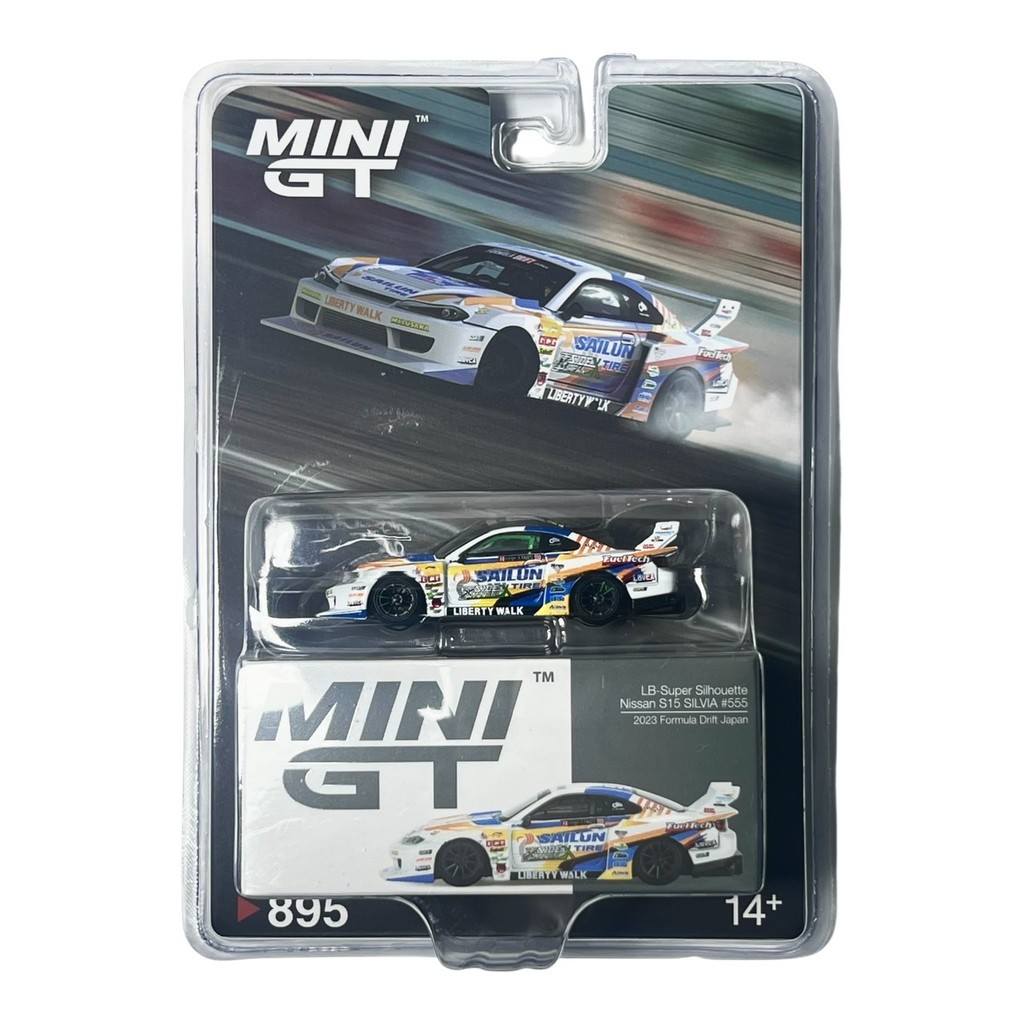 MINI GT No.895 Nissan LB-Super Silhouette S15 SILVIA #555 2023 Formula Drift Japan / Blister Packaging MGT00895-BL