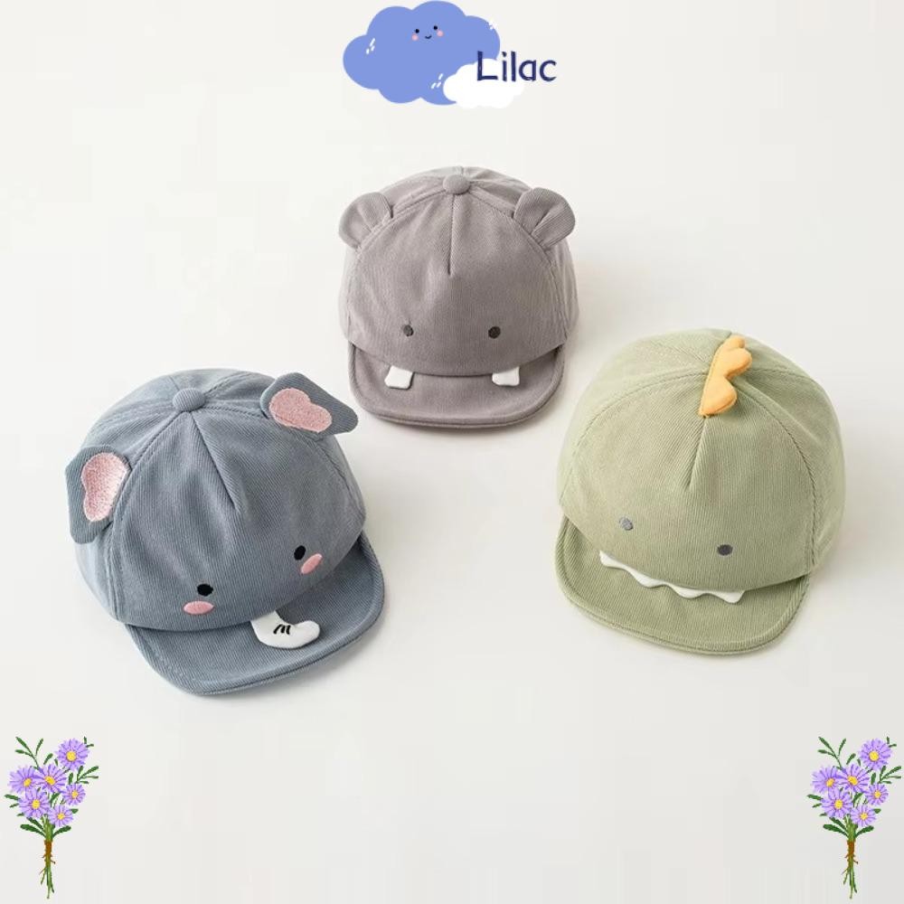 LILACS ทารก Peaked หมวก,ปีกนุ่มสัตว์น่ารักเด็กเบสบอลหมวก, Kawaii สีทึบการ์ตูนไดโนเสาร์กระต่ายเด็กหมวกกันแดด