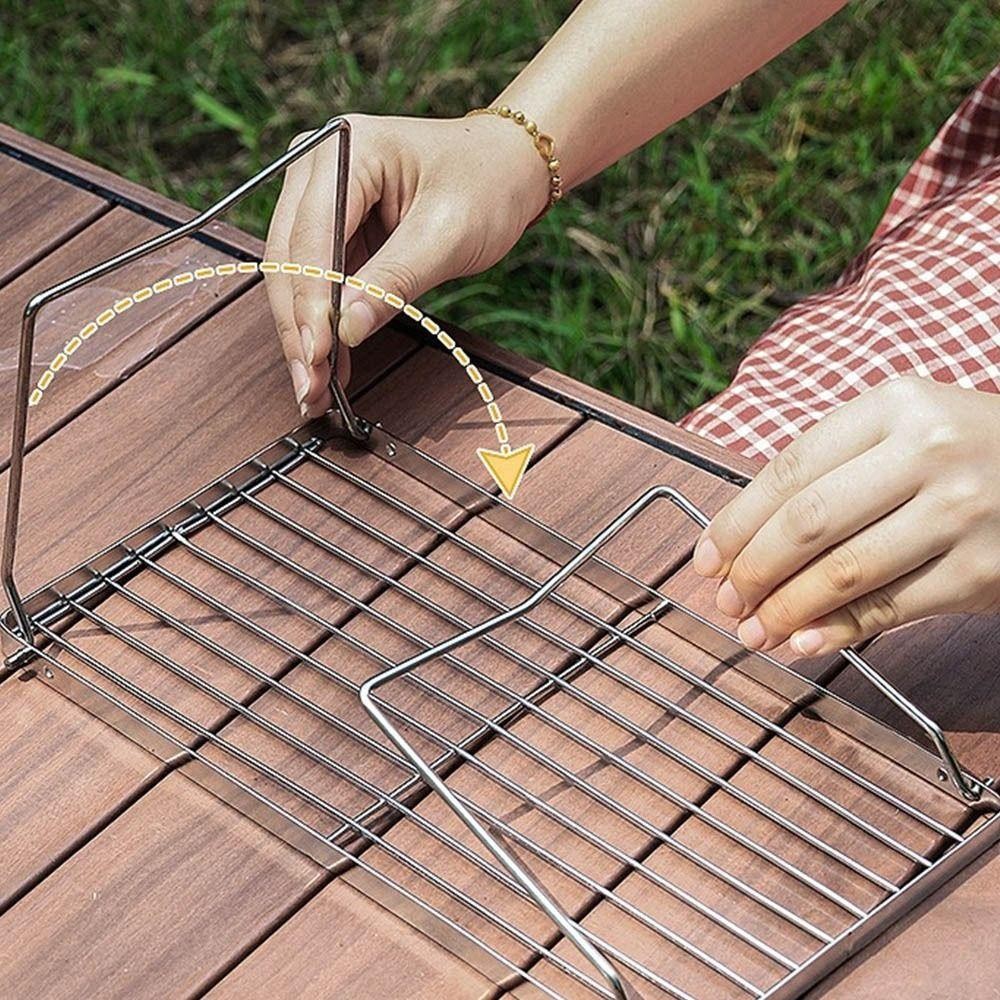 วาเลนติ ตะแกรงย่างแคมป์ปิ้งแบบพับได้, ขาตั้งเตาบาร์บีคิวพับได้สแตนเลส, มัลติฟังก์ชั่นการกัดกร่อนต้านทานย่างทนความร้อนพับเผา-เป็น ขาตั้งกลางแจ - รูปที่ 6