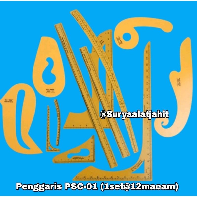 SETIALARIS STORE ไม้บรรทัด PSC-01 (1ชุด@12mcm) = rp.25,000/1ชุด 12 ชนิด