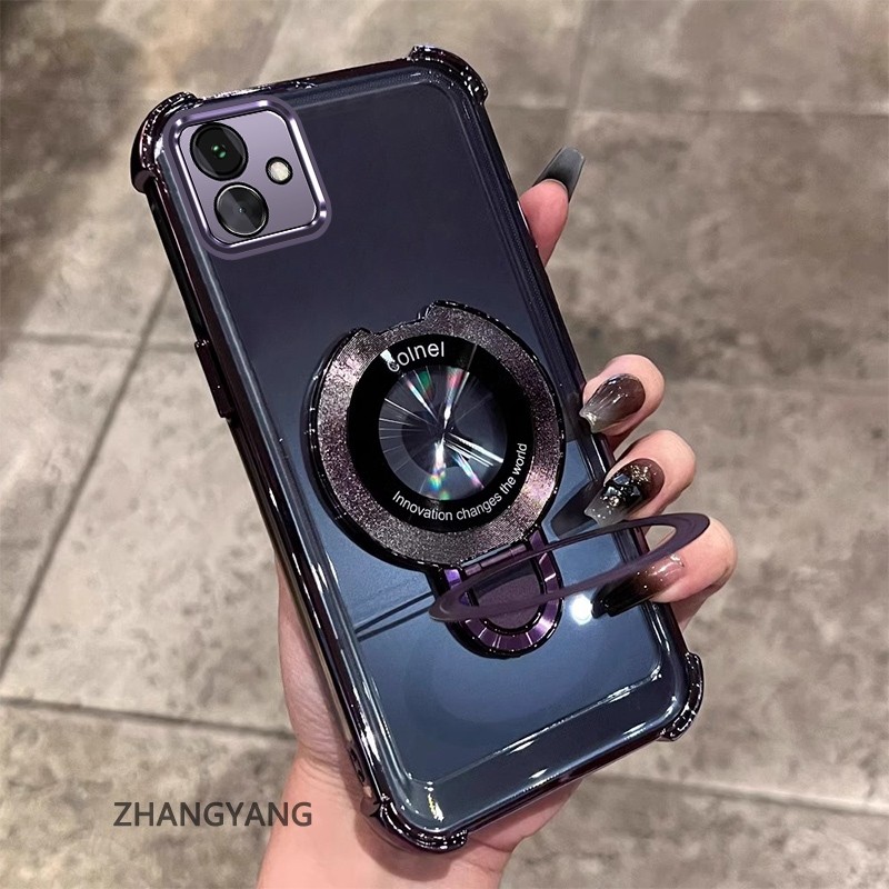 SAMSUNG สําหรับSamsung A04 A05 A36 ClearกรณีหนาชุบซิลิโคนShockProofเคสโทรศัพท์CCCA9