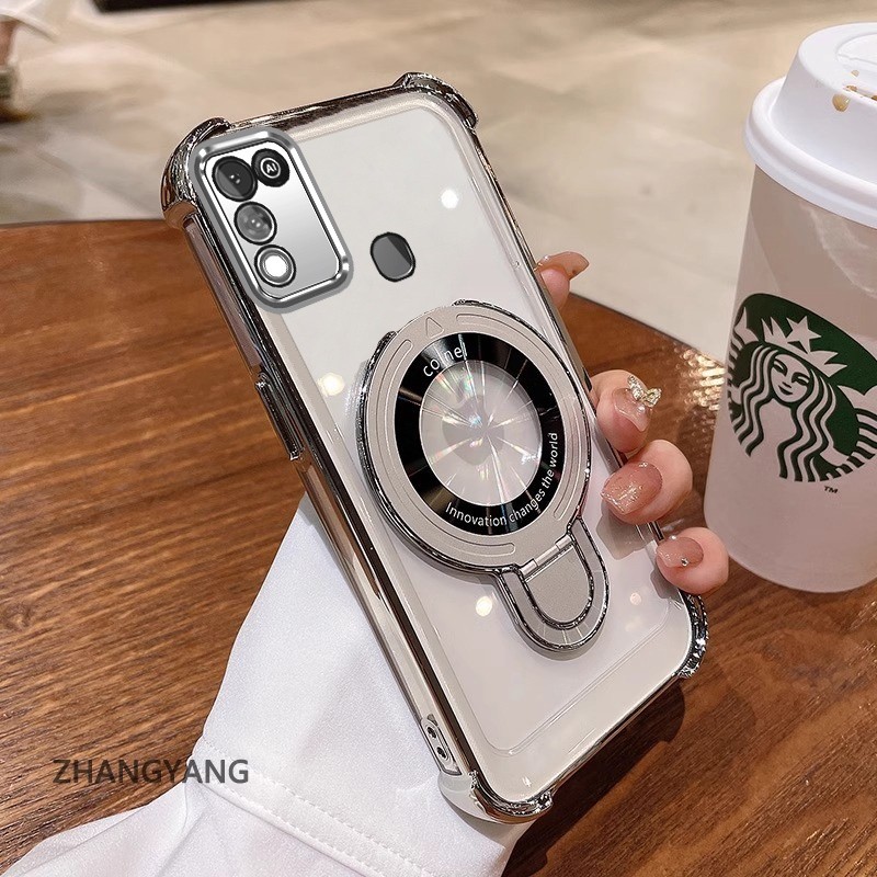 สําหรับ infinix hot 10 play hot 11 play hot 9 play Clear Case หนาฝาครอบชุบซิลิโคน ShockProof เคสโทรศัพท์ CCCCA9 ราคา ถูกที่สุด ดีลบีเคเค แกลเลอรีภาพที่ 6