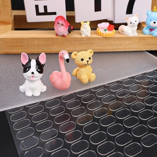 สติกเกอร์กาวสองหน้า 100/300/500 ชิ้น / กาวนาโนคงที่ที่แข็งแกร่งเป็นพิเศษ / Bubble Mart ตุ๊กตาฐานเท้า Dot Tape Patch