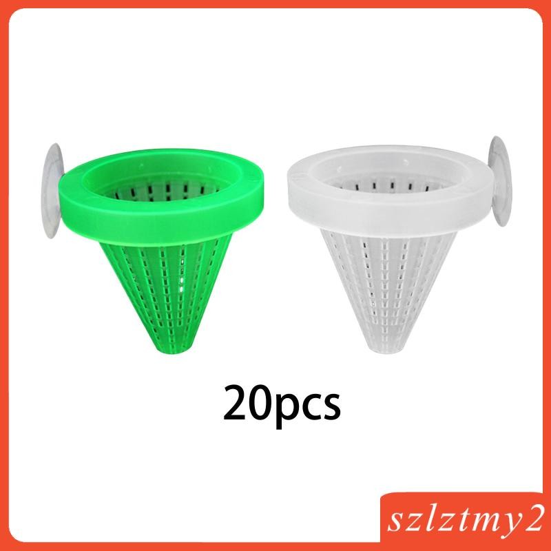 [Szlztmy2] ถ้วยให้อาหารตู้ปลา20ชิ้น,ให้อาหารแบบพกพาทรงกรวยอเนกประสงค์ระดับมืออาชีพ