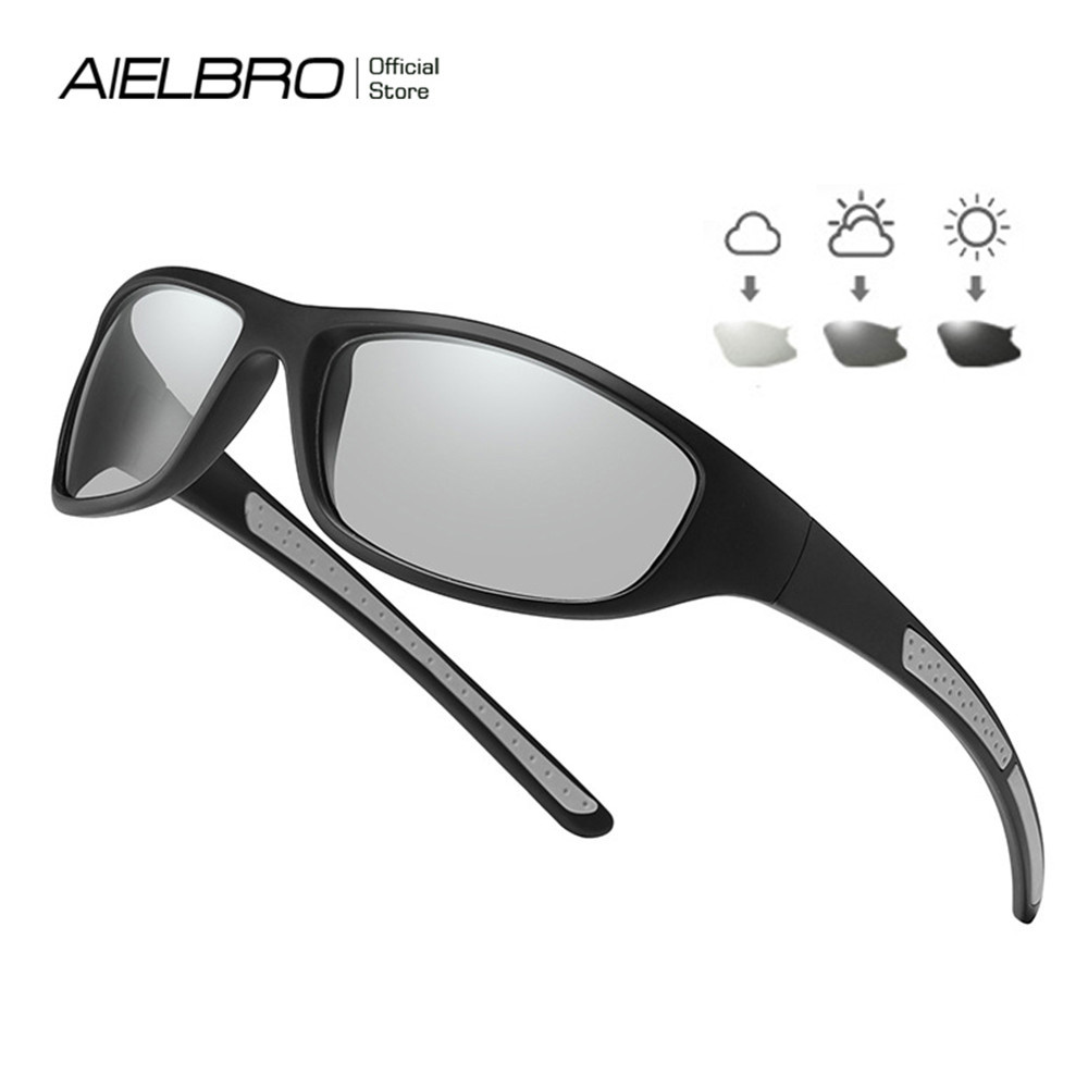 AIELBRO Photochromic แว่นตาขี่จักรยานโพลาไรซ์ผู้ชายจักรยาน Shades ป้องกันรังสีแว่นตาแว่นกันแดด