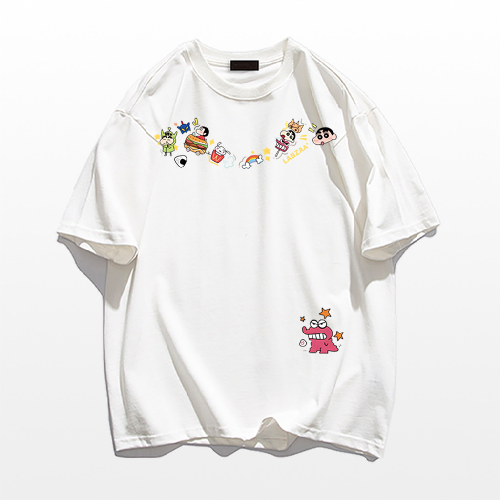 เสื้อยืด oversize✨คอกลมแขนสั้น วินเทจฟอกน้ำ ใส่สบาย ไม่ต้องรีด แนวสตรีทแฟชั่น พิมพ์ลายการ์ตูนขี้เกียจ cotton 100% YG42 - รูปที่ 5