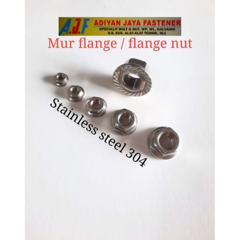 FLANGE NUT (M.4X0.7 KEY-7)-( M.5X0.8 KEY-8)- (M.6X1.0 KEY-10) สแตนเลส 304