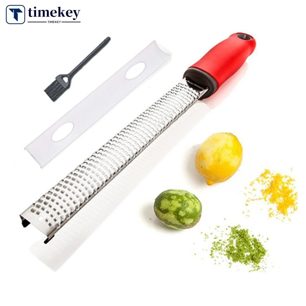 TME Citrus Lemon Zester ชีสขูดขิงมันฝรั่งกระเทียมช็อกโกแลต Zester พร้อมฝาปิดพลาสติกและแปรงทําความสะอ