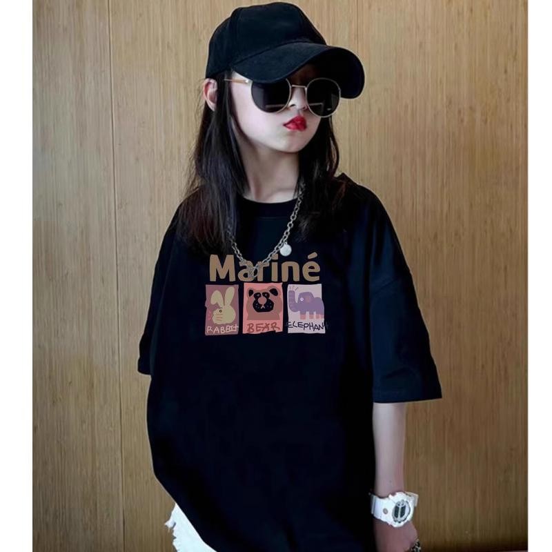 เสื้อยืดเด็กแขนสั้นพิมพ์ลาย hottrend Cotton % 0383