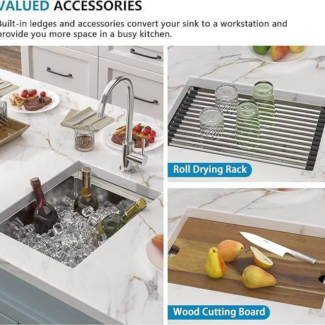 Brushed silver 304 stainless steel sink kitchen sink American sink American standard extra thick sin