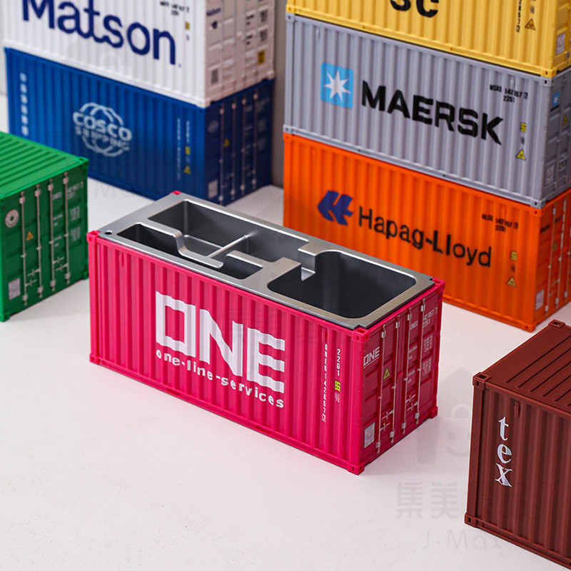 โมเดลตู้คอนเทนเนอร์จำลองของตกแต่งที่ใส่ปากกากล่องใส่นามบัตรรีโมทคอนโทรลกล่องเก็บกุญแจกล่องเก็บของ