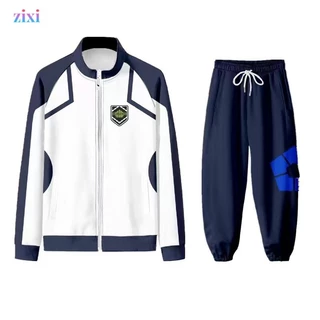 Blue Lock เสื้อแจ็คเก็ตซิปคุกสีน้ําเงินผู้ชาย 3D การพิมพ์ดิจิตอล Cos เสื้อกันหนาวแขนยาวหลวม