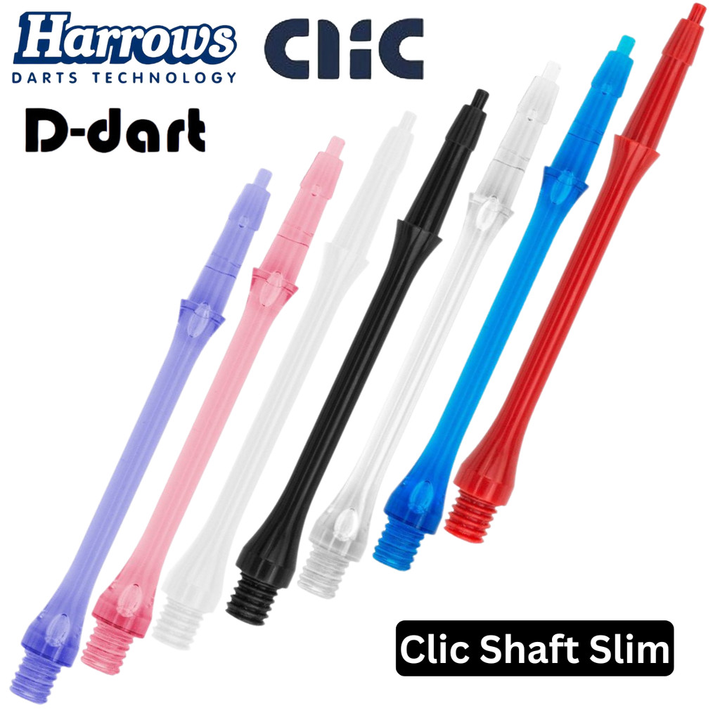 HARROWS CLIC DARTS SHAFT - SLIM CLIC SYSTEM DART SHAFT/STEM สําหรับ SOFT TIP และ STEEL TIP DART