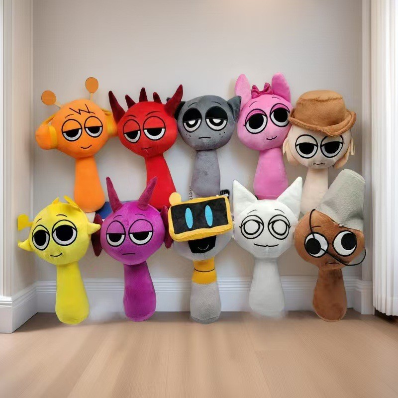สยองขวัญเกม Sprunki Plush การ์ตูนตุ๊กตาหมอนยัดไส้นุ่มตุ๊กตาเครื่องประดับสําหรับเด็กตุ๊กตา Plush ของเล่นคริสต์มาสของขวัญ Sprunki peluches