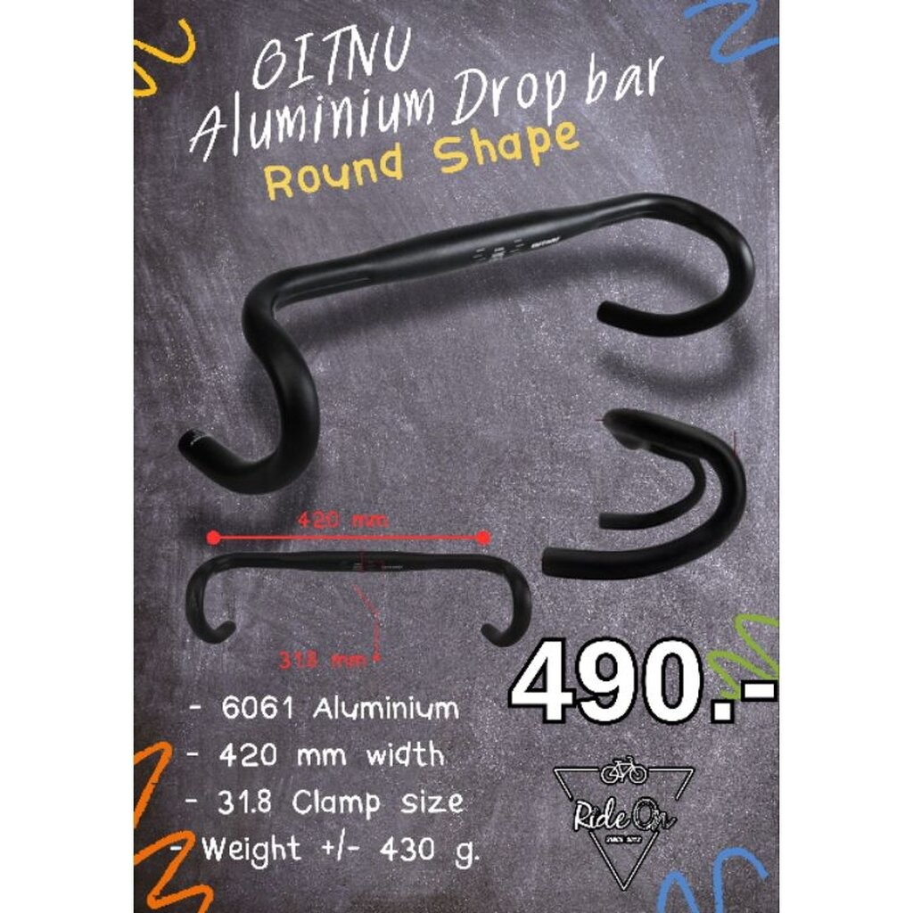 GITNU แฮนด์จักรยานทรงหมอบ ตรงมือจับเป็นทรงกลม ขนาดจับ 31.8 กว้าง 420 mm