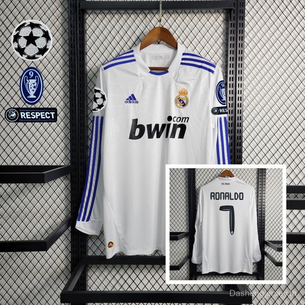 2010-11 real Madrid Retro Long Sleeve Player Edition เสื้อฟุตบอล