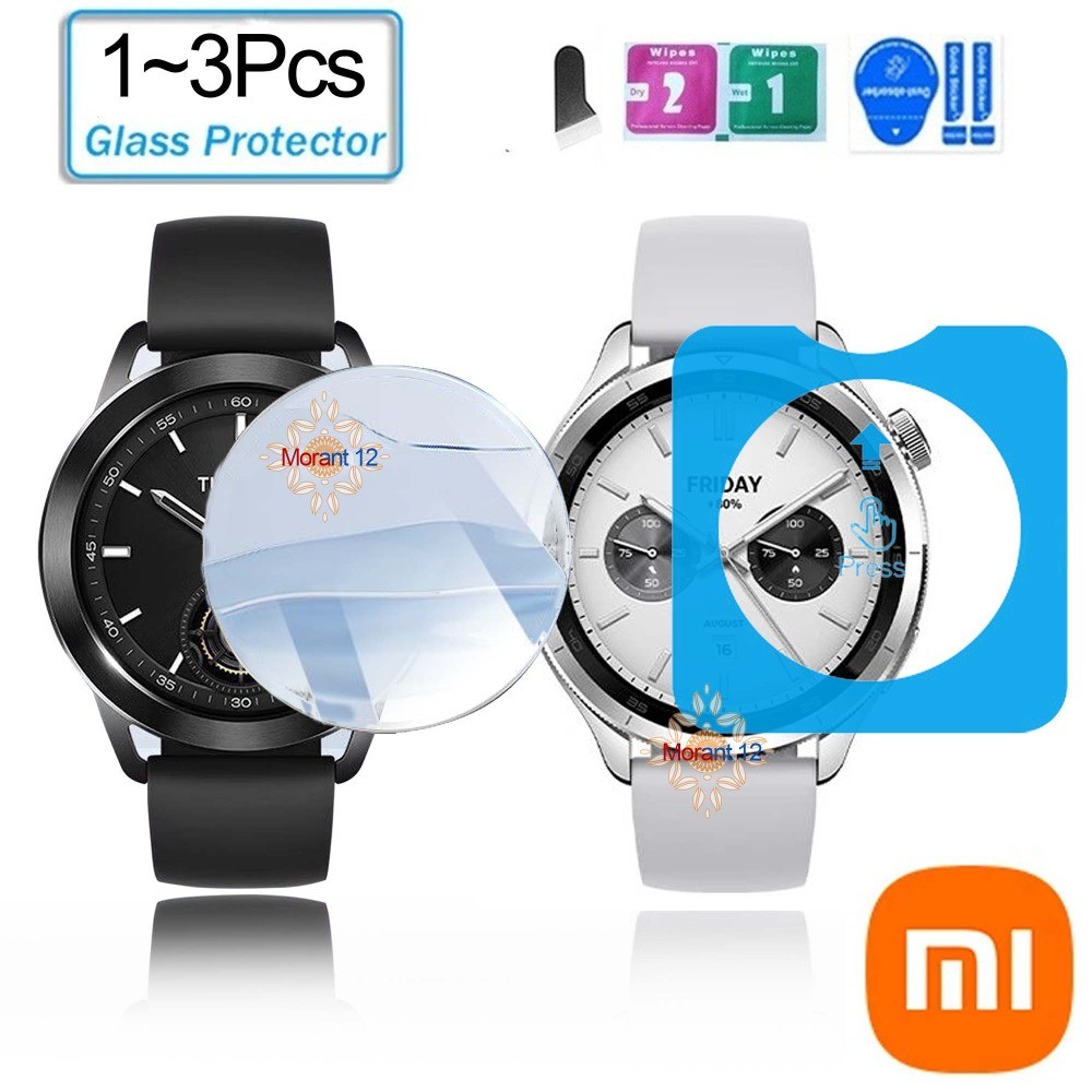 1 ~ 3 ชิ้นฟิล์มกระจกนิรภัยสําหรับ Xiaomi นาฬิกา S3/4 One Click ติดตั้งง่ายเครื่องมือสําหรับ Redmi นาฬิกา 5/4 Ative Lite Anti-Scratch ป้องกันหน้าจอ HD ฟิล์ม