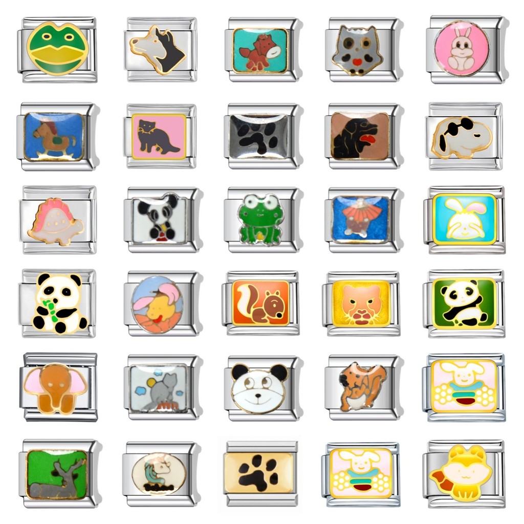 อะนิเมะการ์ตูน Winnie The Pooh สร้อยข้อมือ DIY อิตาเลี่ยนโมดูล Splicing สร้อยข้อมือแมว