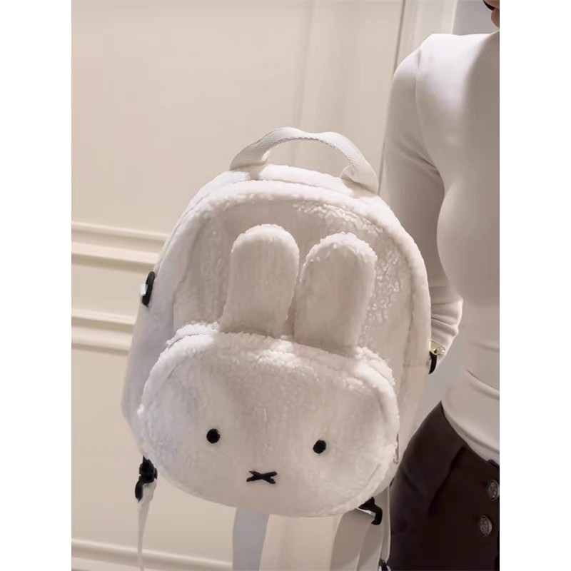 ญี่ปุ่นฤดูใบไม้ร่วงและฤดูหนาวใหม่การ์ตูนน่ารัก Miffy กระต่ายหมีขนแกะกระเป๋าเป้สะพายหลังกระเป๋าเป้สะพายหลังขนาดเล็กสำหรับเด็กผู้หญิง