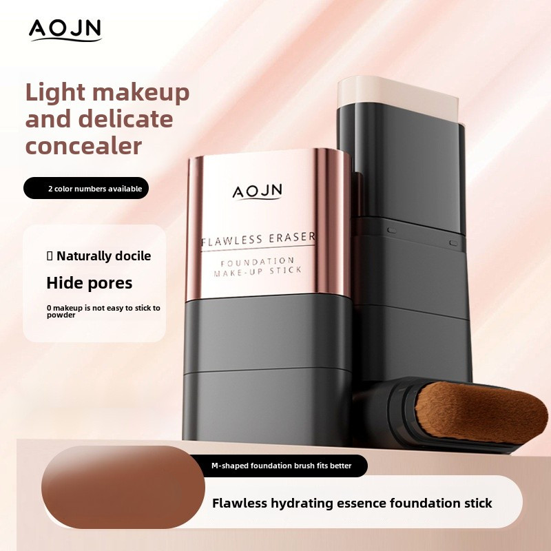 Aojn Flawless Eraser Foundation Make-Up Stick ชื้นและแสง AOJN 无皮粉底棒水透กระจ่างใสสีผิวแต่งหน้าสําหรับ Long Time Natural Concealer Foundation