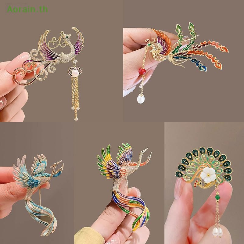# Anth แฟชั่น # สไตล์จีน Phoenix เข็มกลัดเคลือบ Vintage Gradient sel Phoenix Corsage อเนกประสงค์ Shiny Pins เสื้อผ้าอุปกรณ์เสริมของขวัญ .