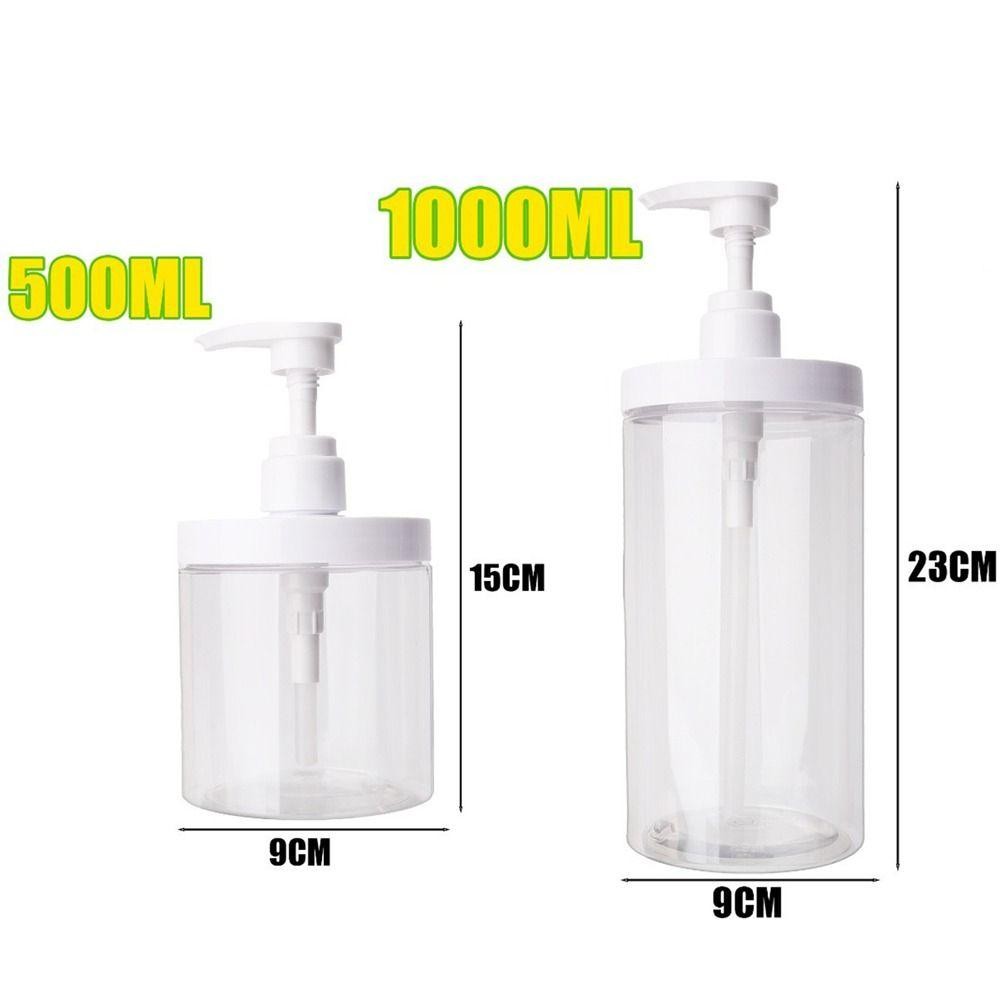 Mainaushui ขวดปั๊มเปล่า, PET แบบพกพาแชมพูโลชั่นคอนเทนเนอร์,ทนทาน 500/1000ML Travel ความจุขนาดใหญ่ขวดรีฟิลสบู่เหลว