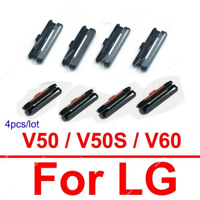 4 ชิ้น/ล็อตสําหรับ LG V50 V50S V60 ปริมาณด้านข้างปุ่มปิดปริมาณพลังงานปุ่มด้านข้างขนาดเล็กอะไหล่