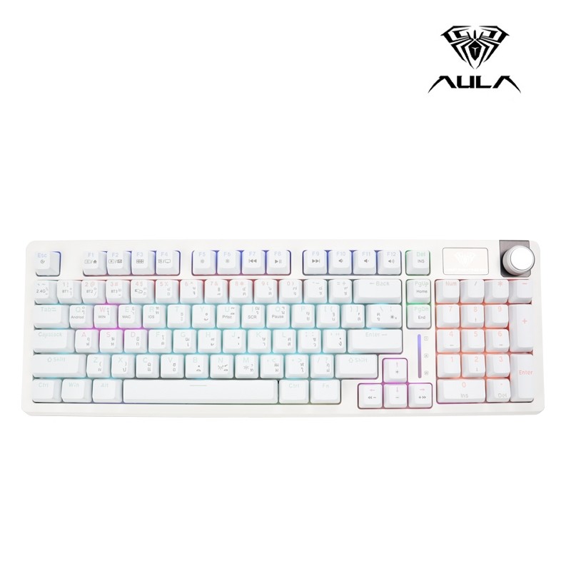ส่งด่วน คีย์บอร์ดไร้สาย AULA S98 Gasket Mechanical Keyboard Red Switch 3IN1 คีย์ไทย 98 keys รูปที่ 6