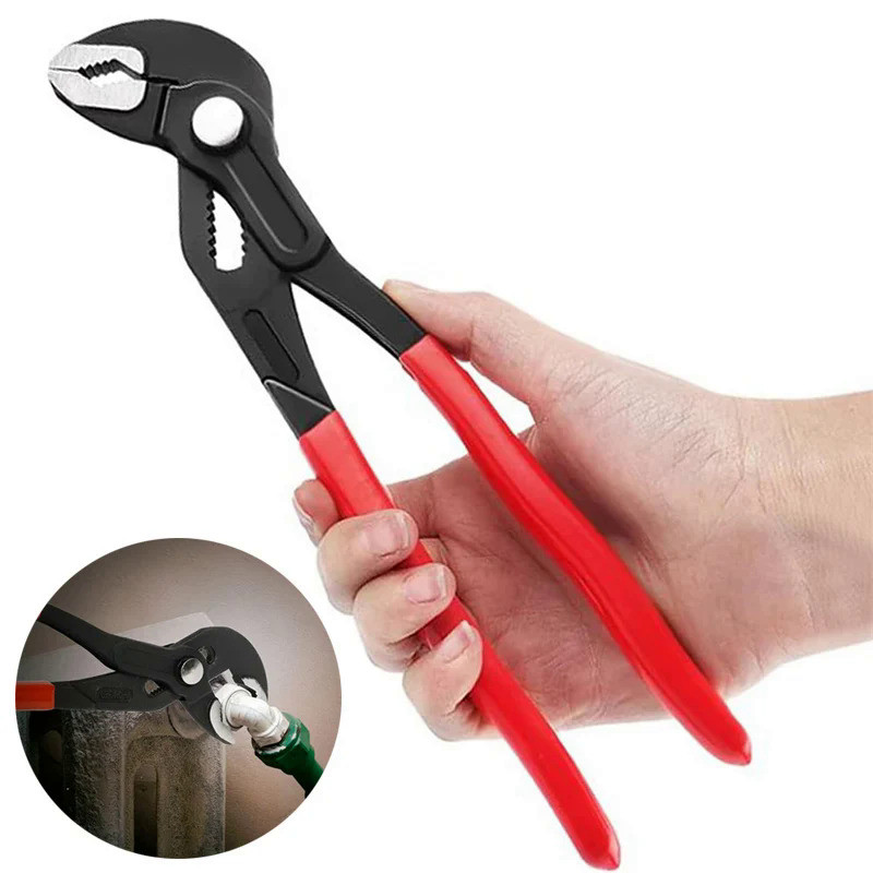 Water Pump Pliers Push Button Quick Adjustable Pliers Quick Channel Lock Pliers V-Jaw Tongue Groove 