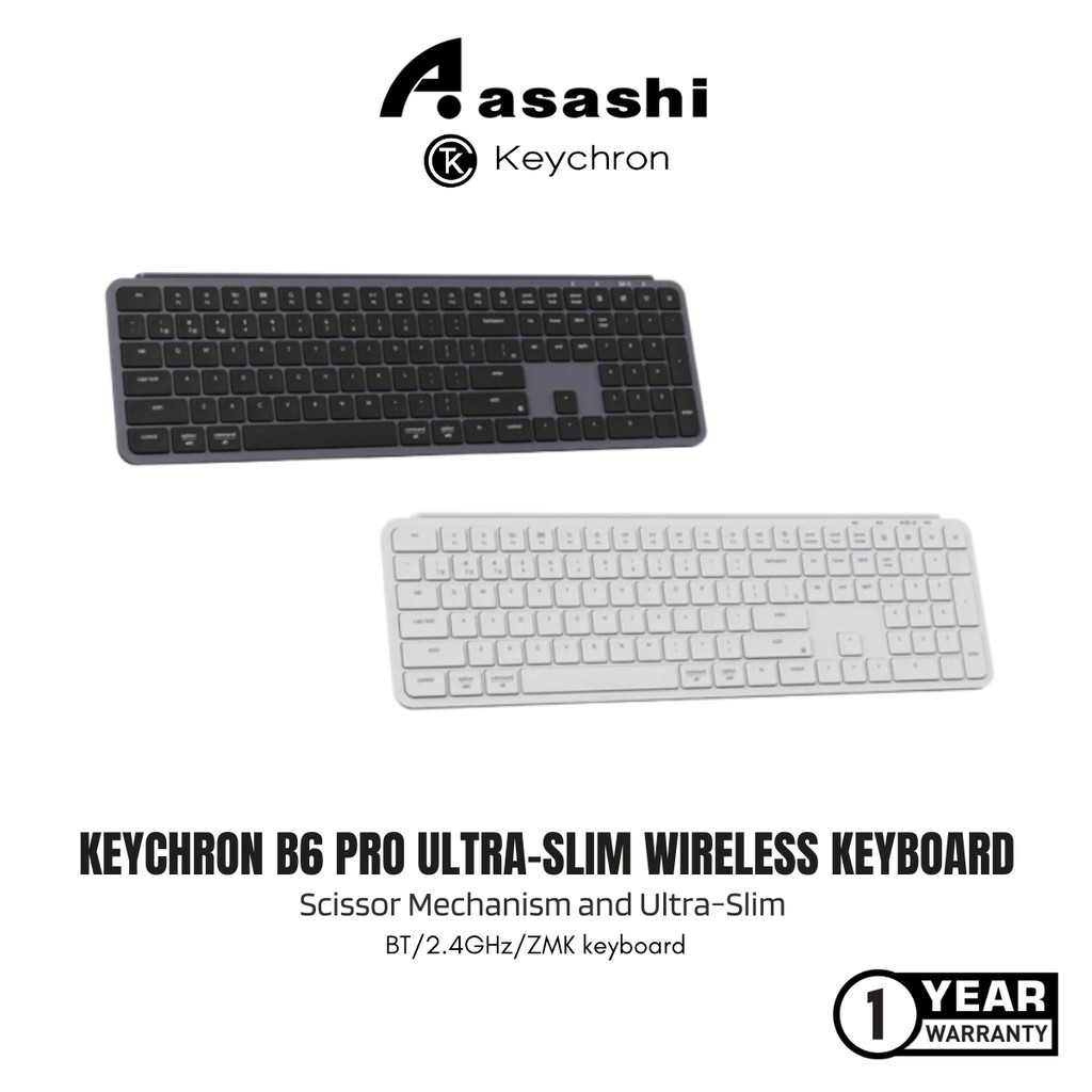 Keychron B6 Pro 109Key คีย์บอร์ดไร้สายขนาดเต็มบางเฉียบ