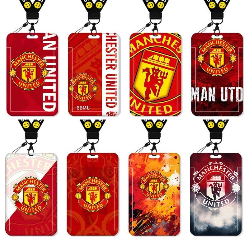 แมนเชสเตอร์ ยูไนเต็ด FC ชุดการ์ดนักเรียน ทําเอง การ์ดวิทยาเขตผู้ถือบัตรรถบัสกรณีบัตรประจําตัวส่วนบุคคลยาวเชือกเส้นเล็กชื่อแท็ก