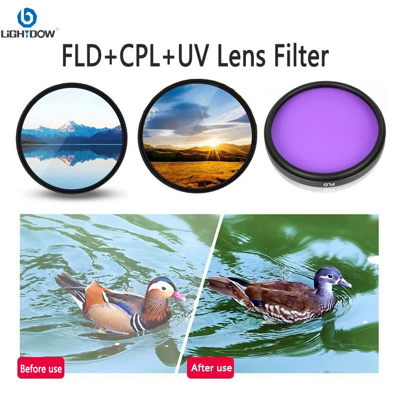 Lightdow FLD CPL UV Lens Filters Kits Lens Filter 49 52 55 58 62 67 72 77 mm for Nikon Cannon Sony P