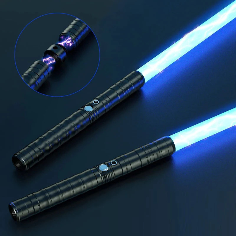 Lightsaber RGB 7 สีโลหะ Handle Double-edge เปลี่ยน Heavy Dueling เสียง Two In One Light Saber คอสเพลย์เวที Props ของเล่น